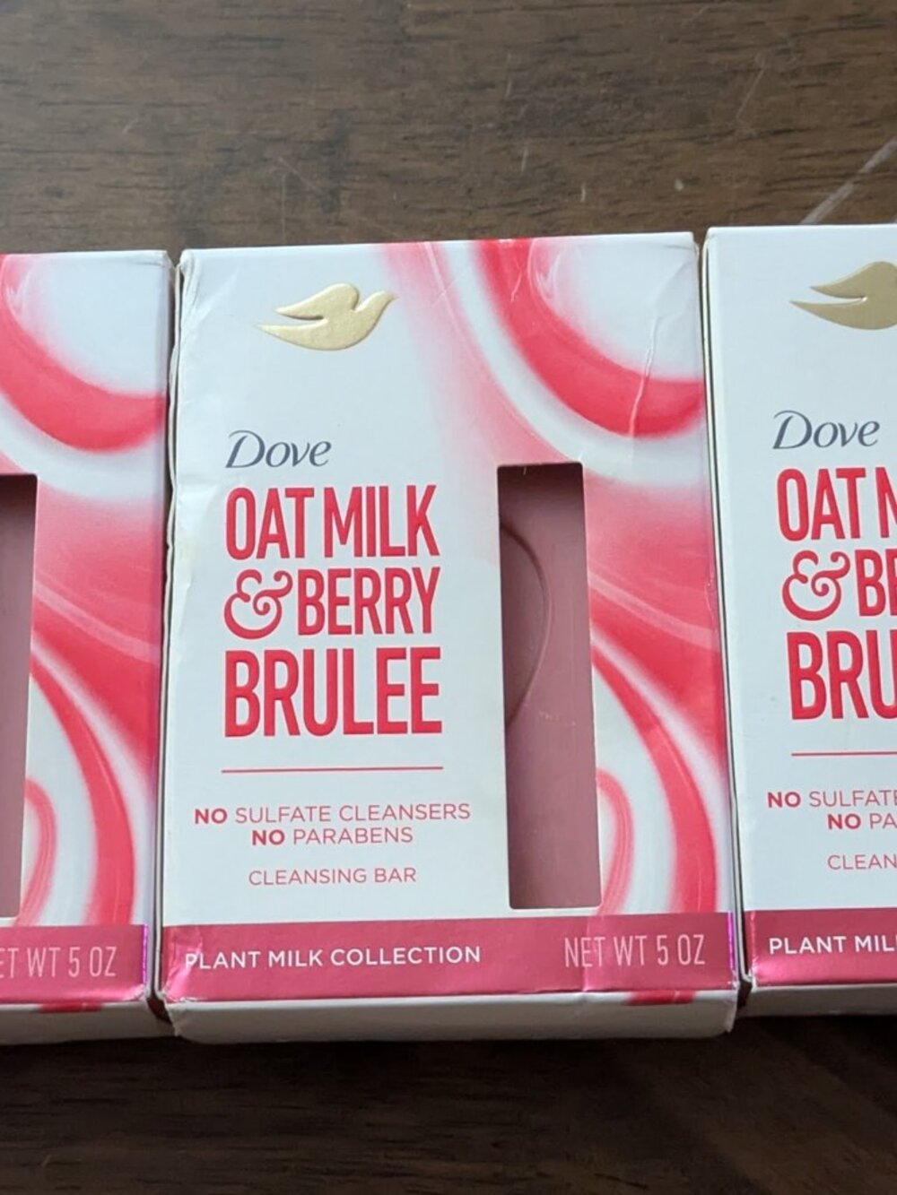 3 Dove Oat Milk & Berry Brûlée Cleansing Bars 5 oz New